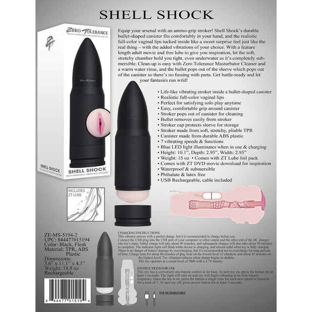 Zero Tolerance Shell Shock Vibrating Stroker