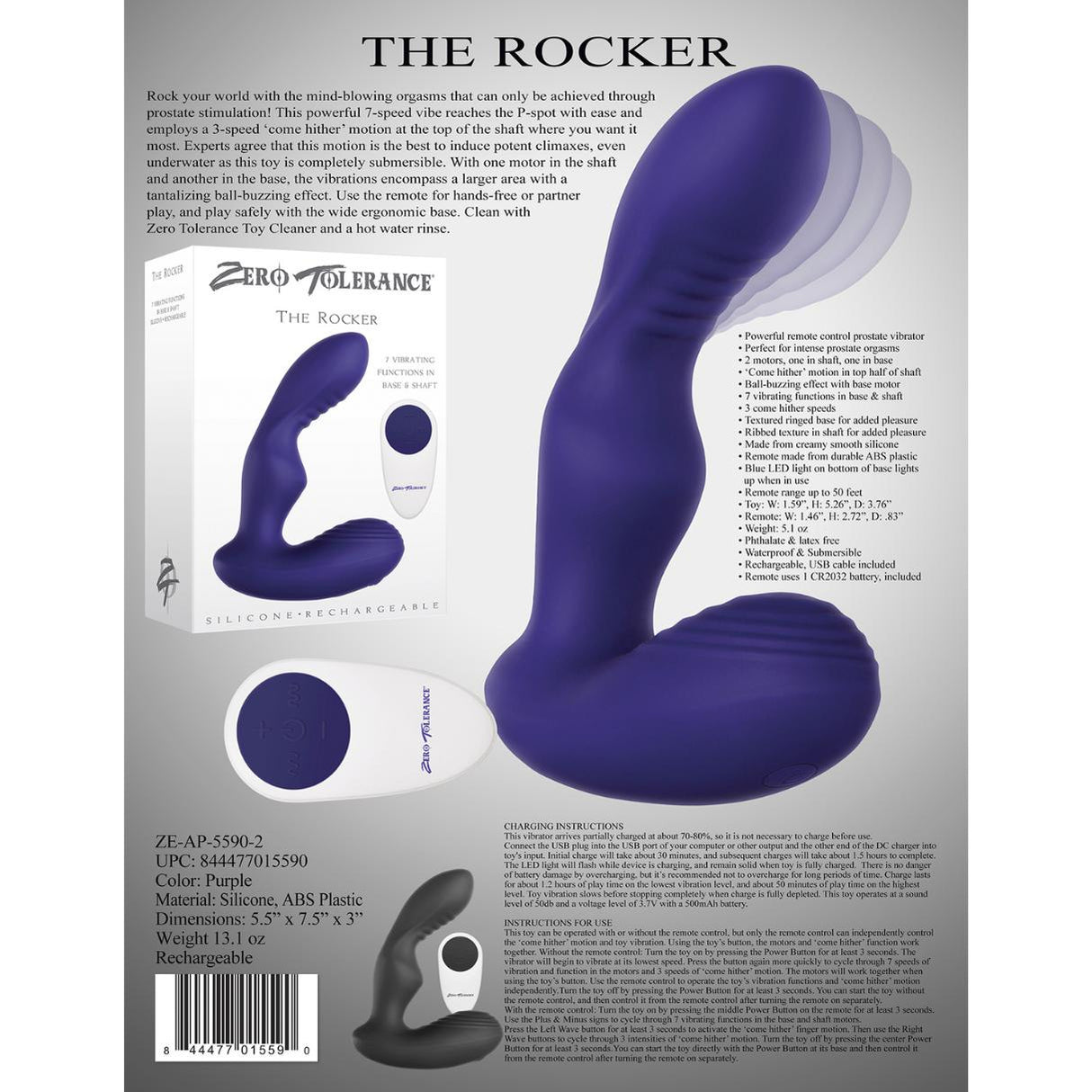 Zero Tolerance The Rocker Vibrating Prostate Stimulator