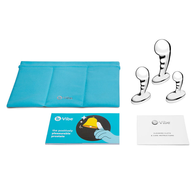 b-Vibe Stainless Steel 3-Piece P-Spot Training Set