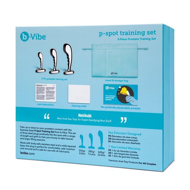 b-Vibe Stainless Steel 3-Piece P-Spot Training Set