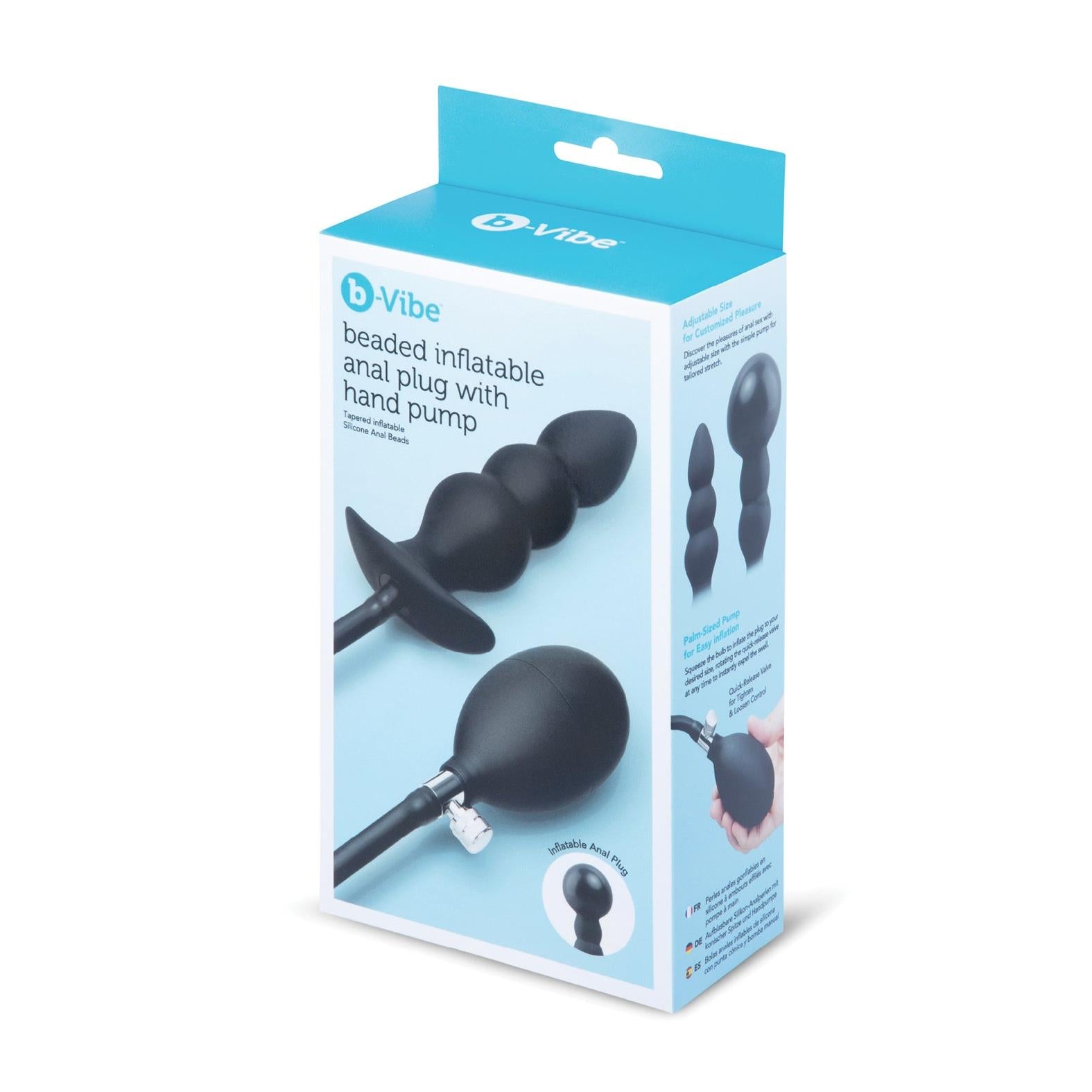 b-Vibe Beaded Inflatable Anal Plug with Hand Pump