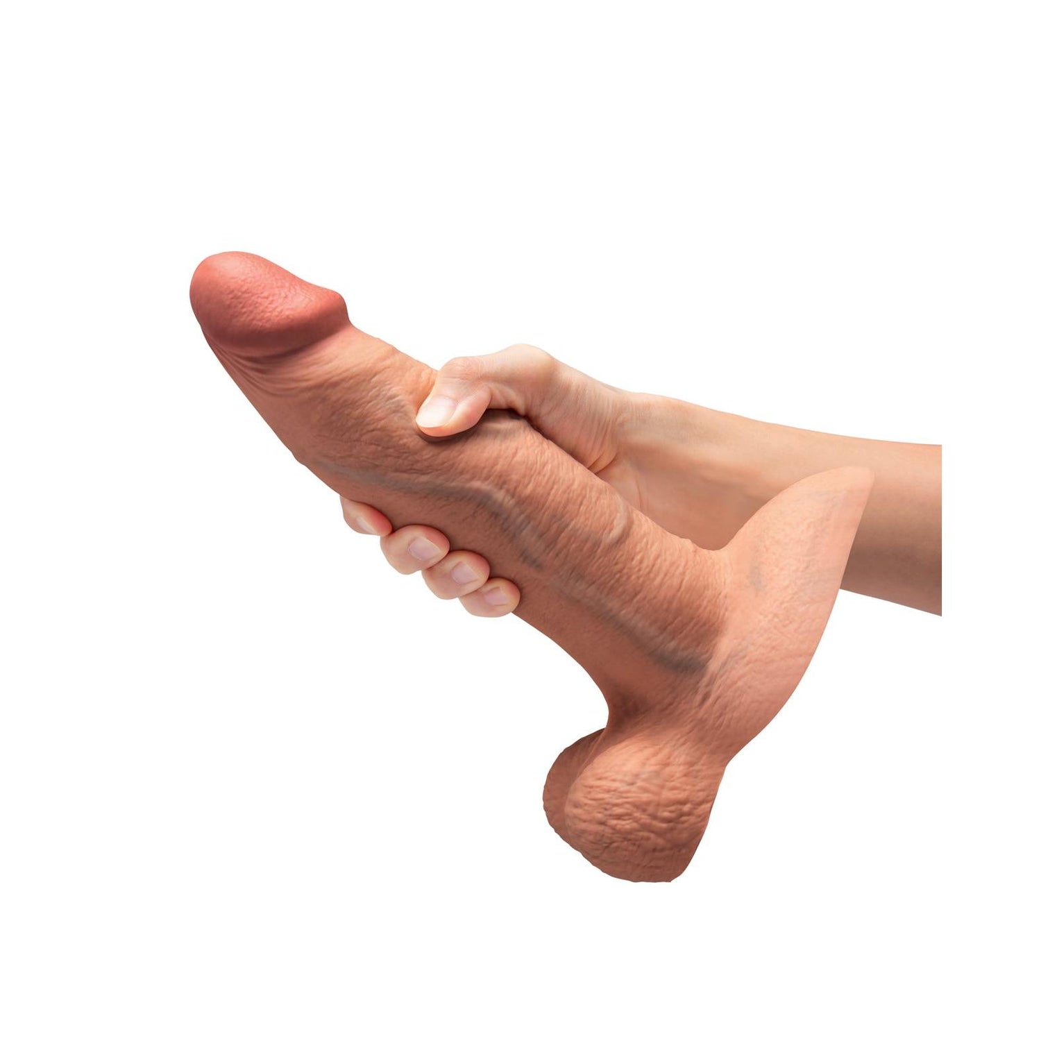 b-Vibe Slipskin 9 Inch Girthy Dildo in Mocha