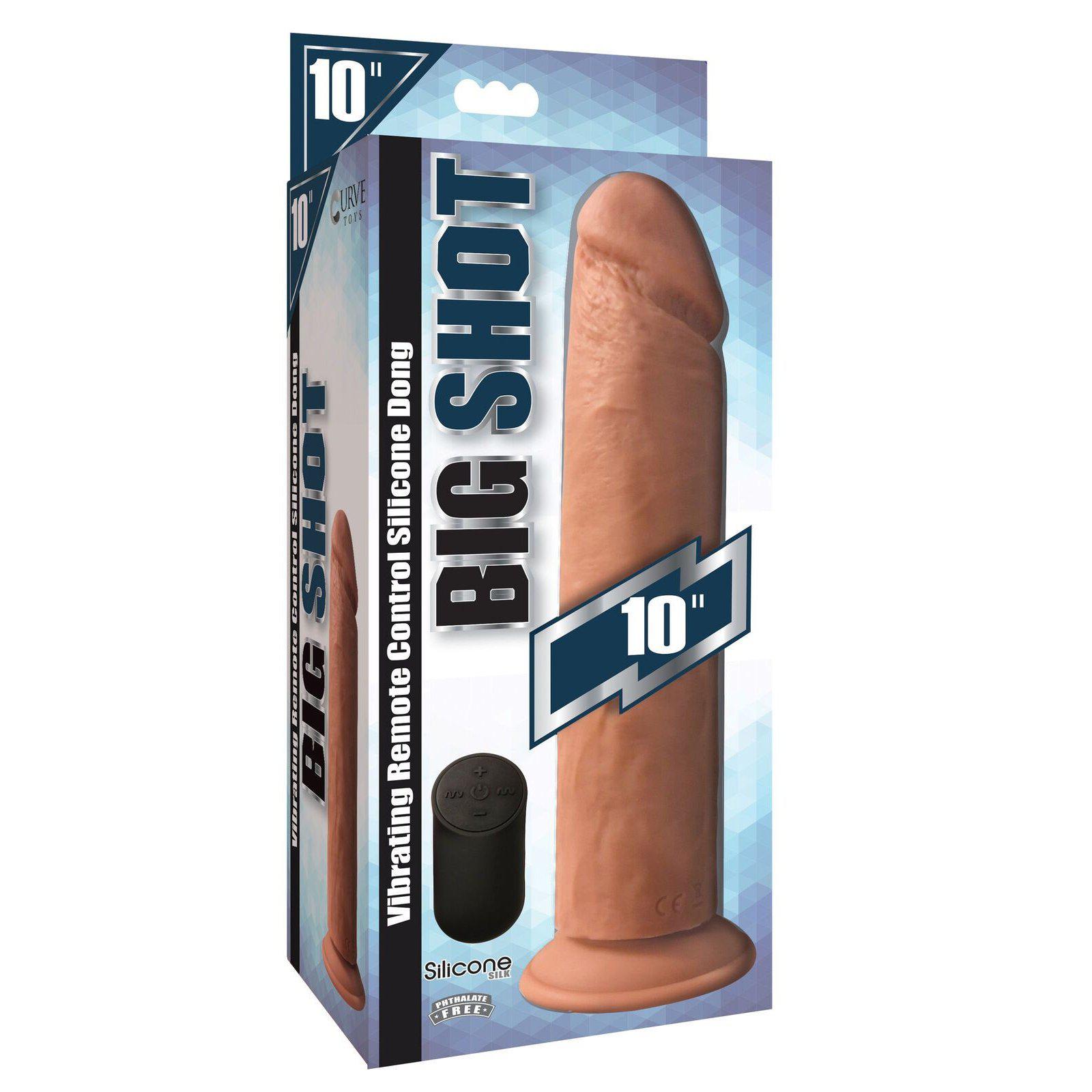 Big Shot Vibrating Remote Control Silicone Dildo