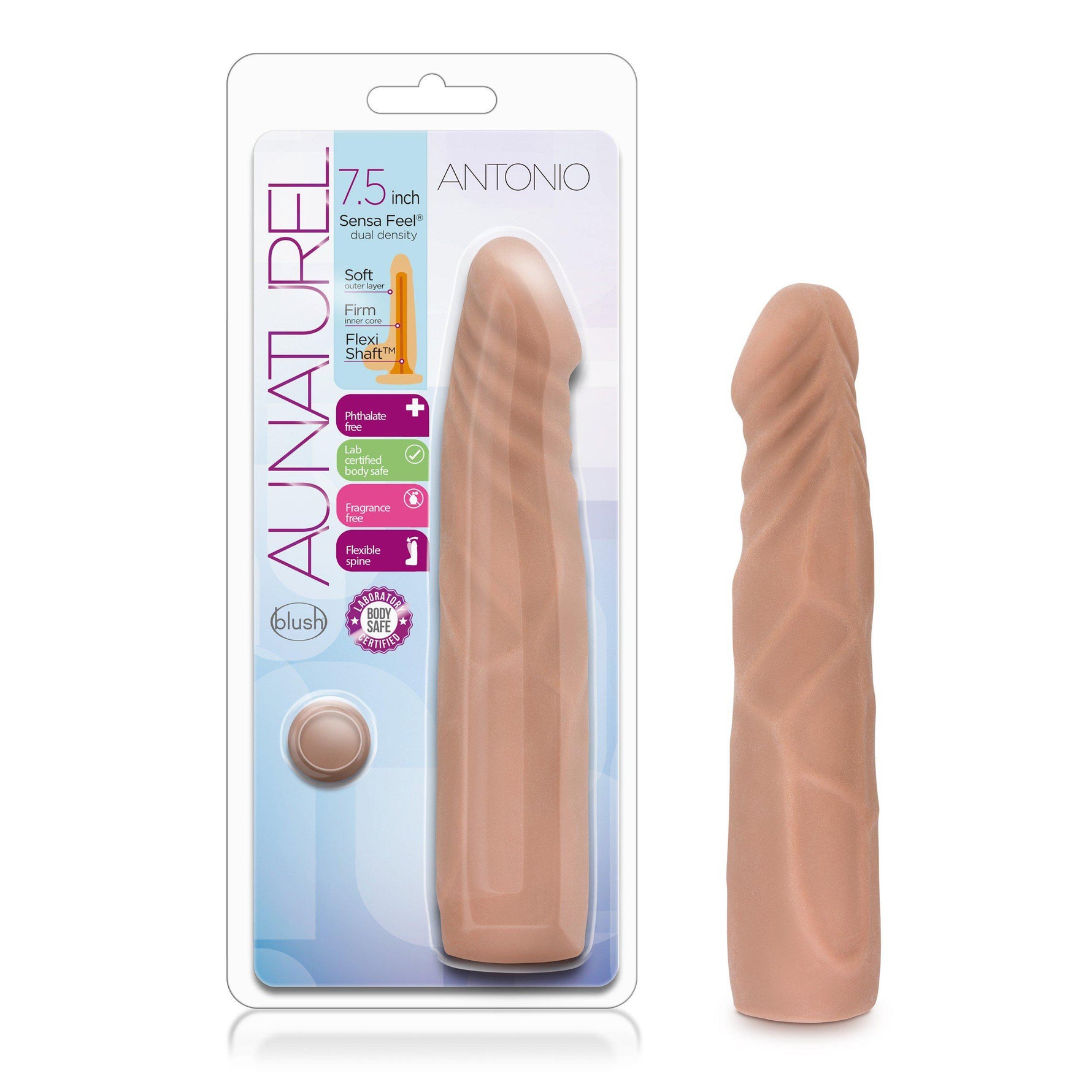 Blush Au Naturel Antonio Dual Density Realistic Dildo