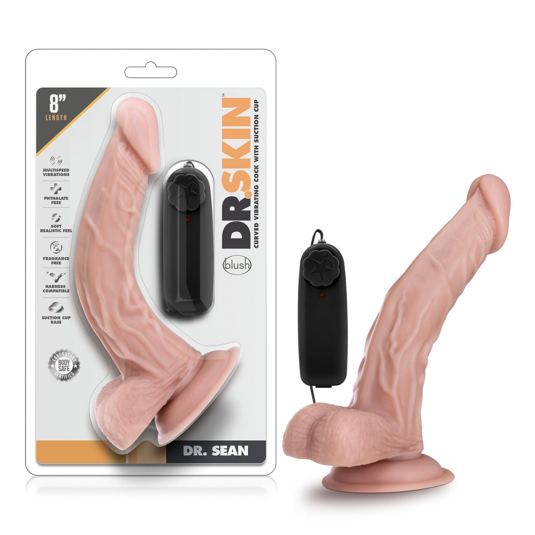 Blush Dr. Sean 8 Inch Vibrating Curved Dildo