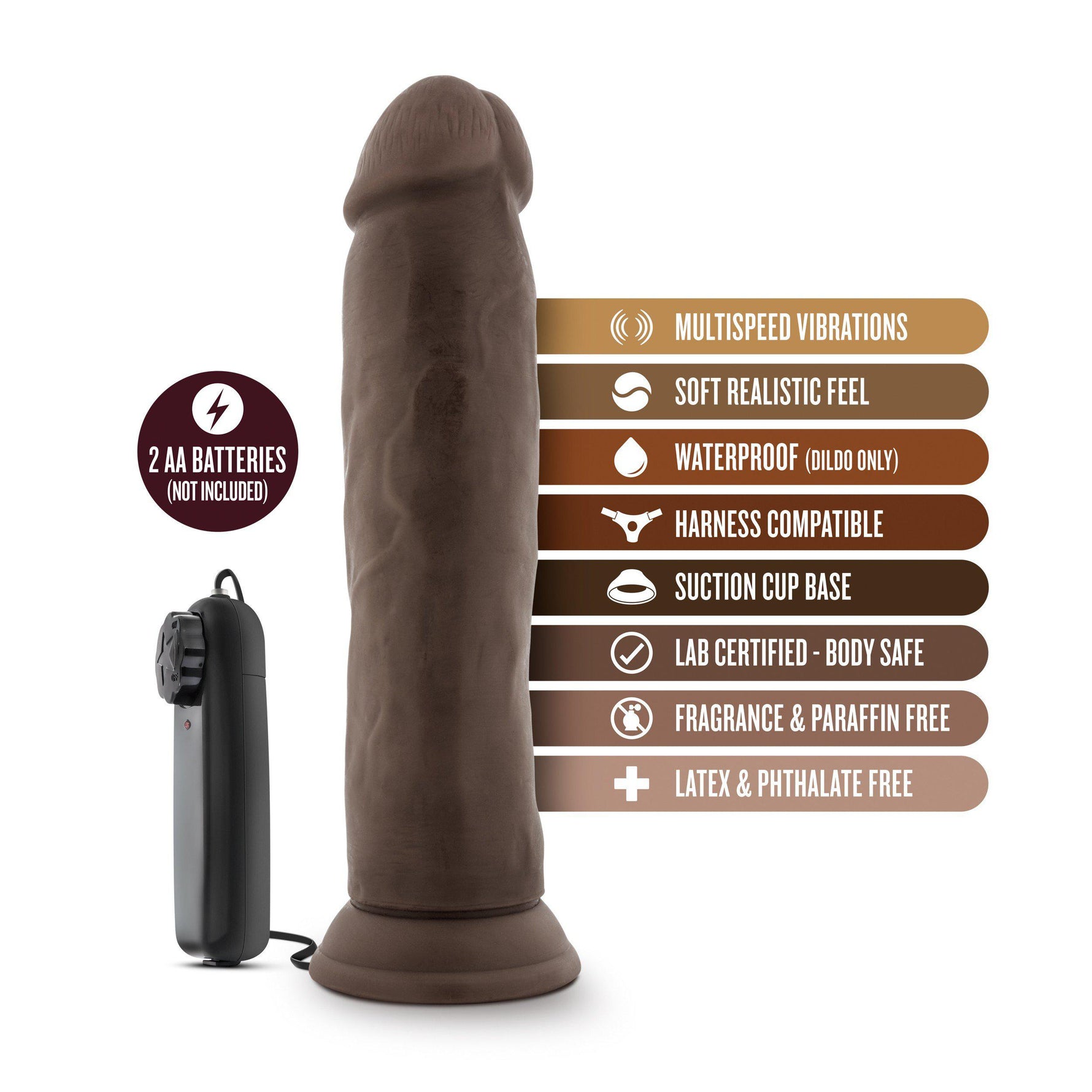 Blush Dr. Skin 9.5 Inch Vibrating Realistic Suction Cup Dildo
