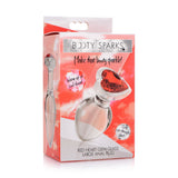 Booty Sparks Red Heart Gem Glass Anal Plug
