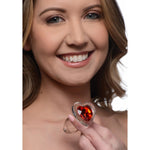 Booty Sparks Red Heart Gem Glass Anal Plug