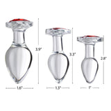 Booty Sparks Red Heart Gem Glass Anal Plug
