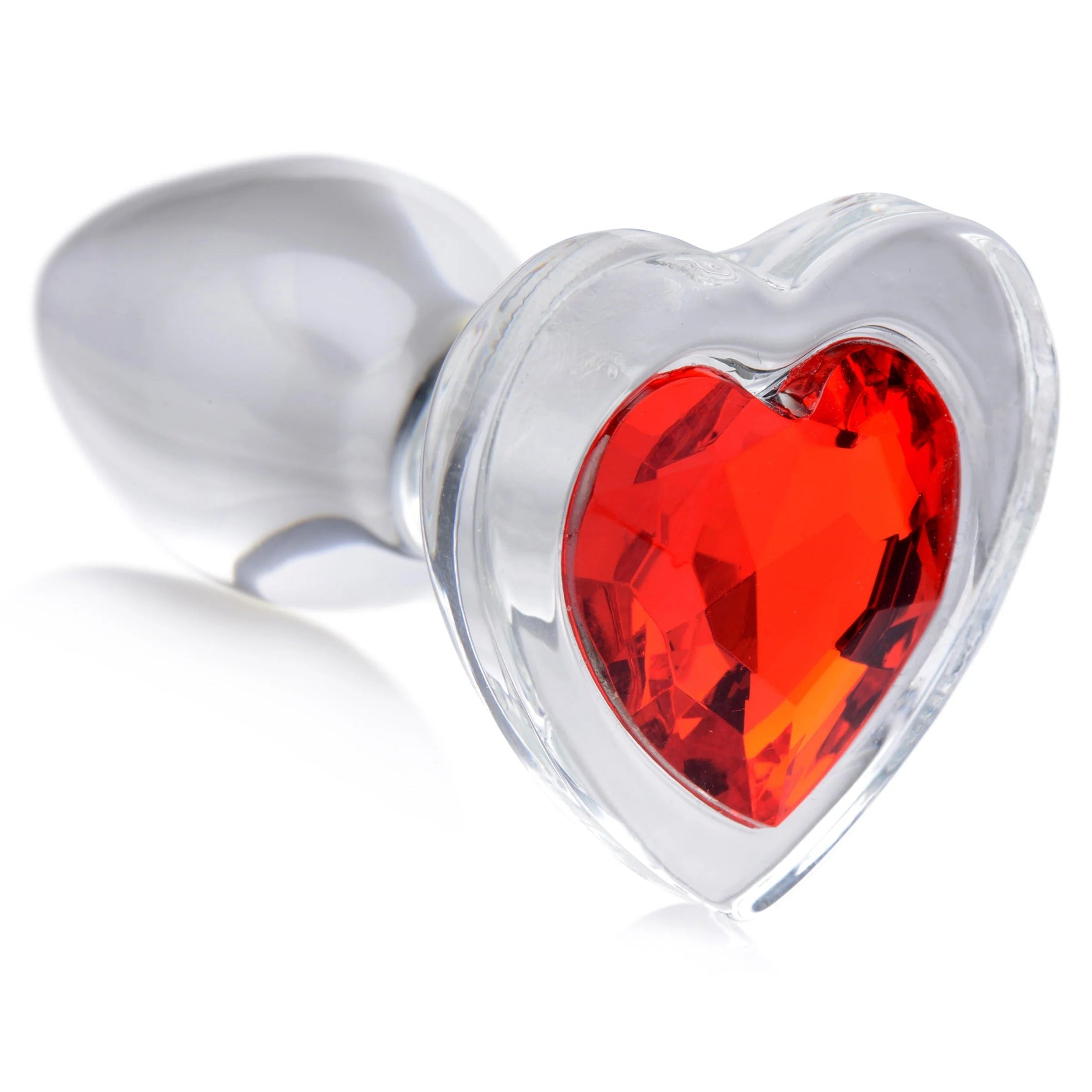 Booty Sparks Red Heart Gem Glass Anal Plug