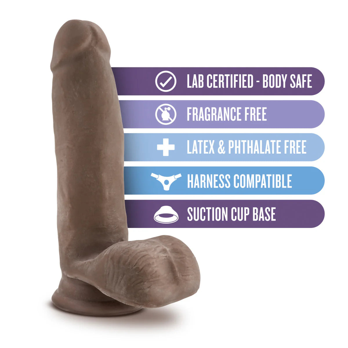 Blush Au Naturel 7" Sensa Feel Dildo in Chocolate