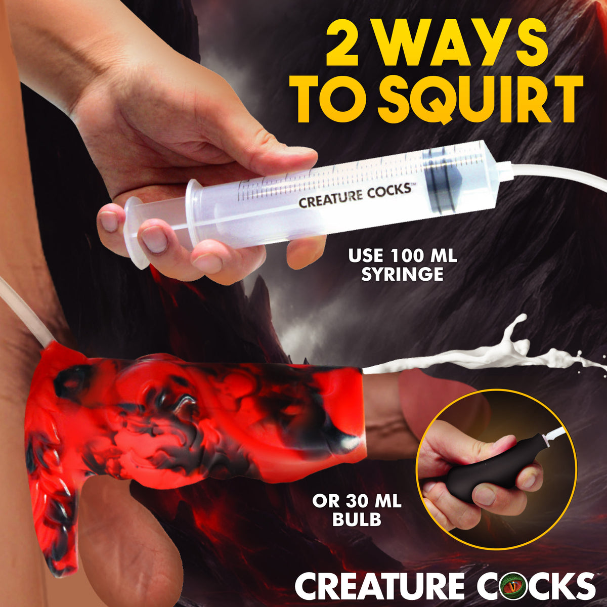Creature Cocks Hell Hound Squirting Penis Enhancer in Red