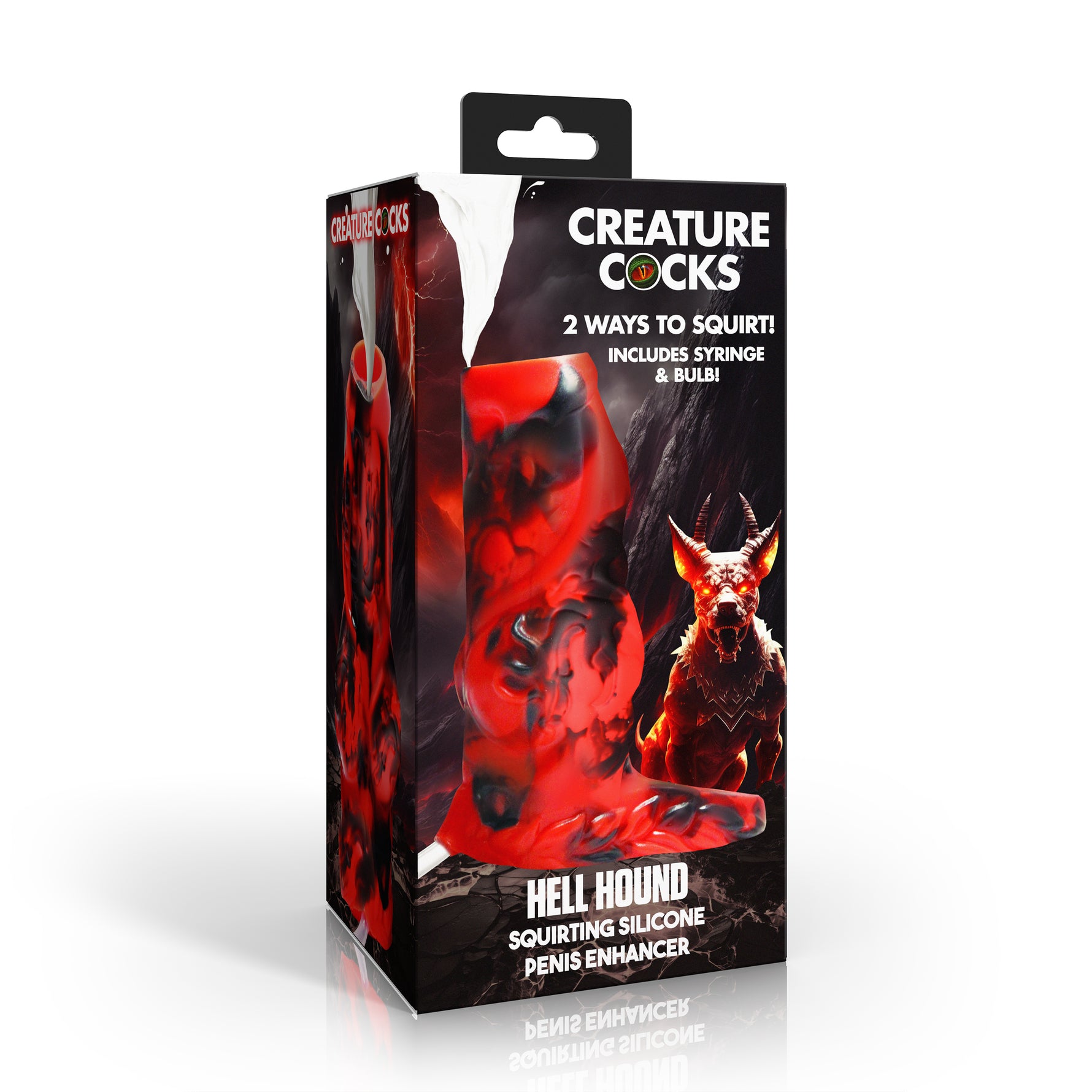 Creature Cocks Hell Hound Squirting Penis Enhancer in Red