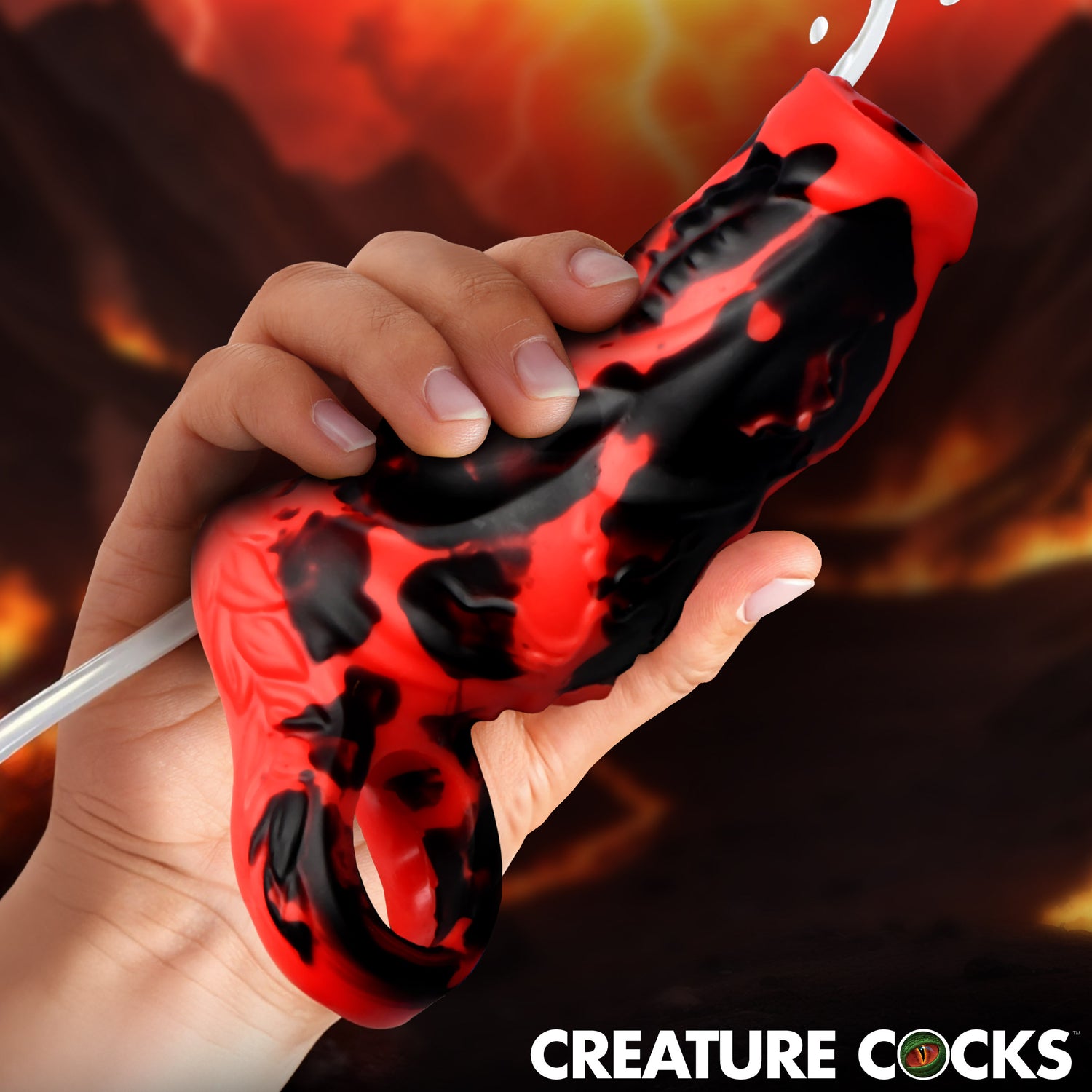 Creature Cocks Hell Hound Squirting Penis Enhancer in Red