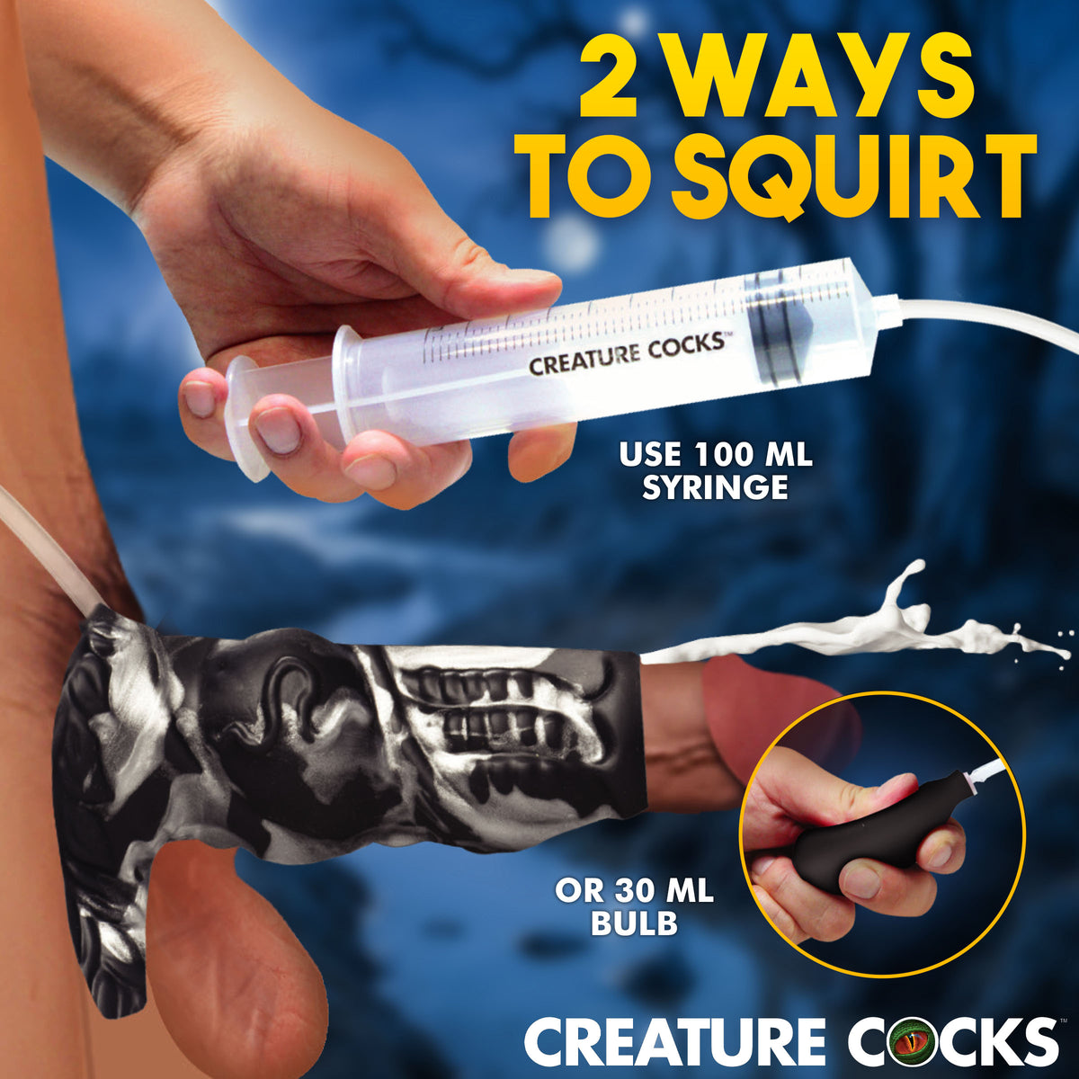 Creature Cocks Night Prowler Squirting Penis Enhancer Silver