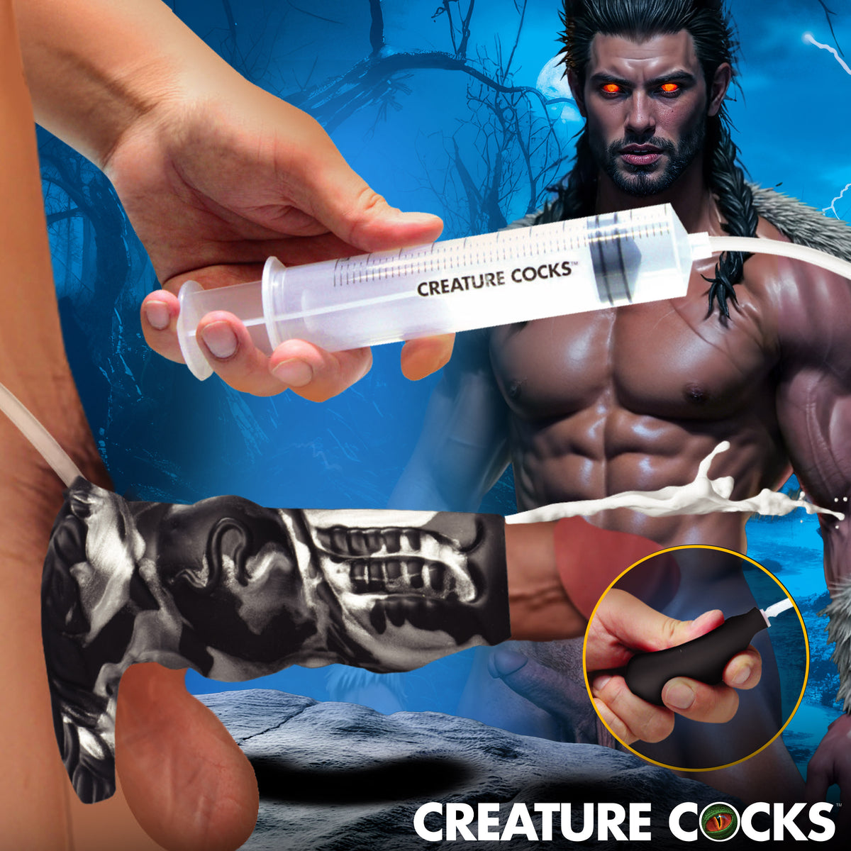 Creature Cocks Night Prowler Squirting Penis Enhancer Silver