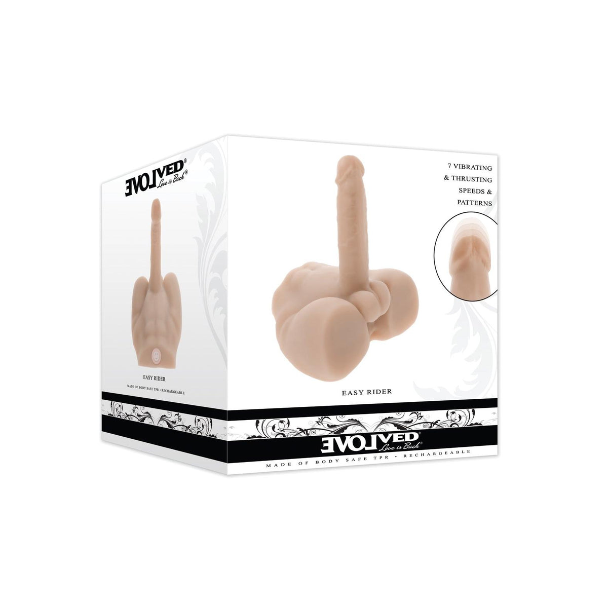 Evolved Easy Rider Thrusting & Vibrating Life-Like Dildo - Light