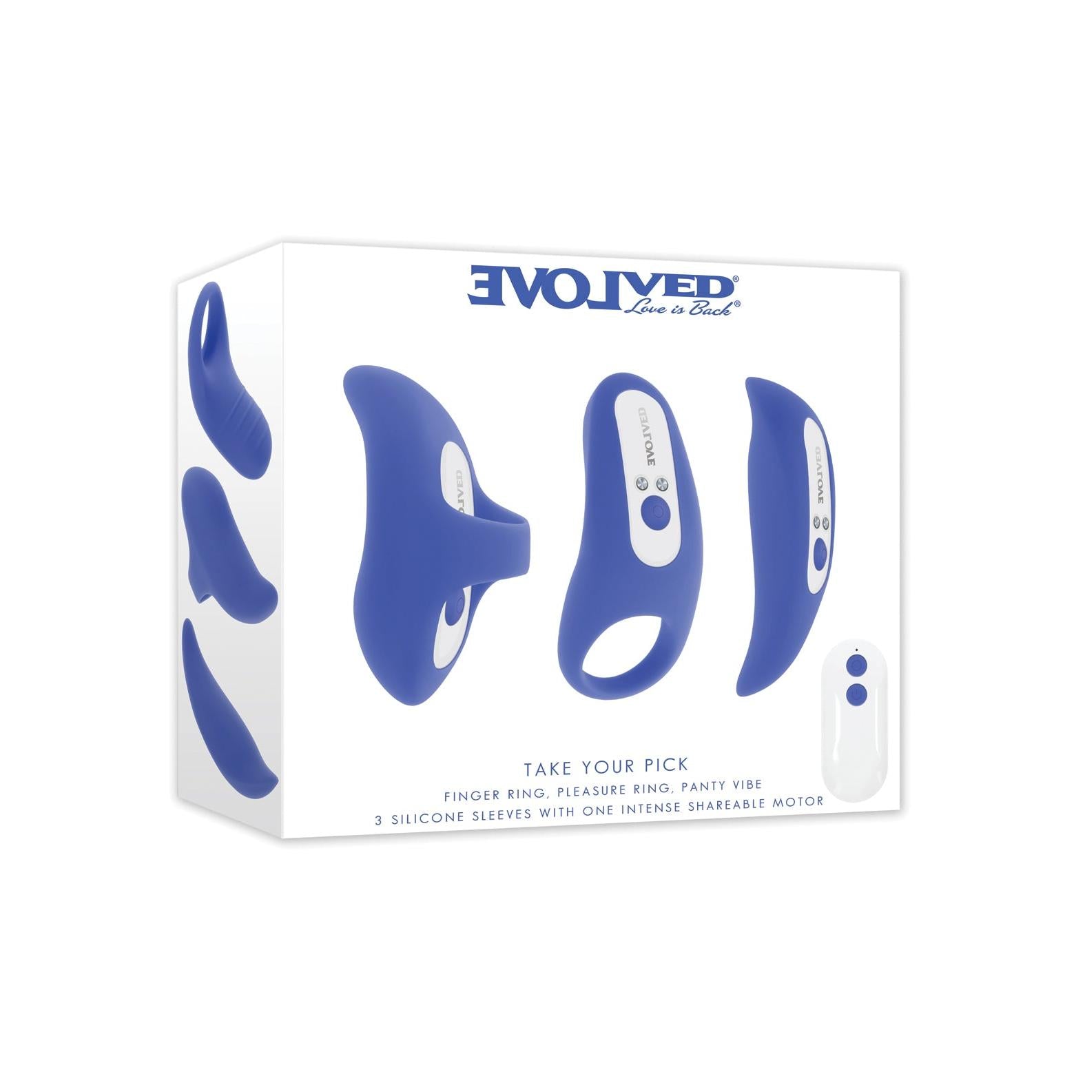 Evolved Take Your Pick Vibrating Bullet Set in Blue