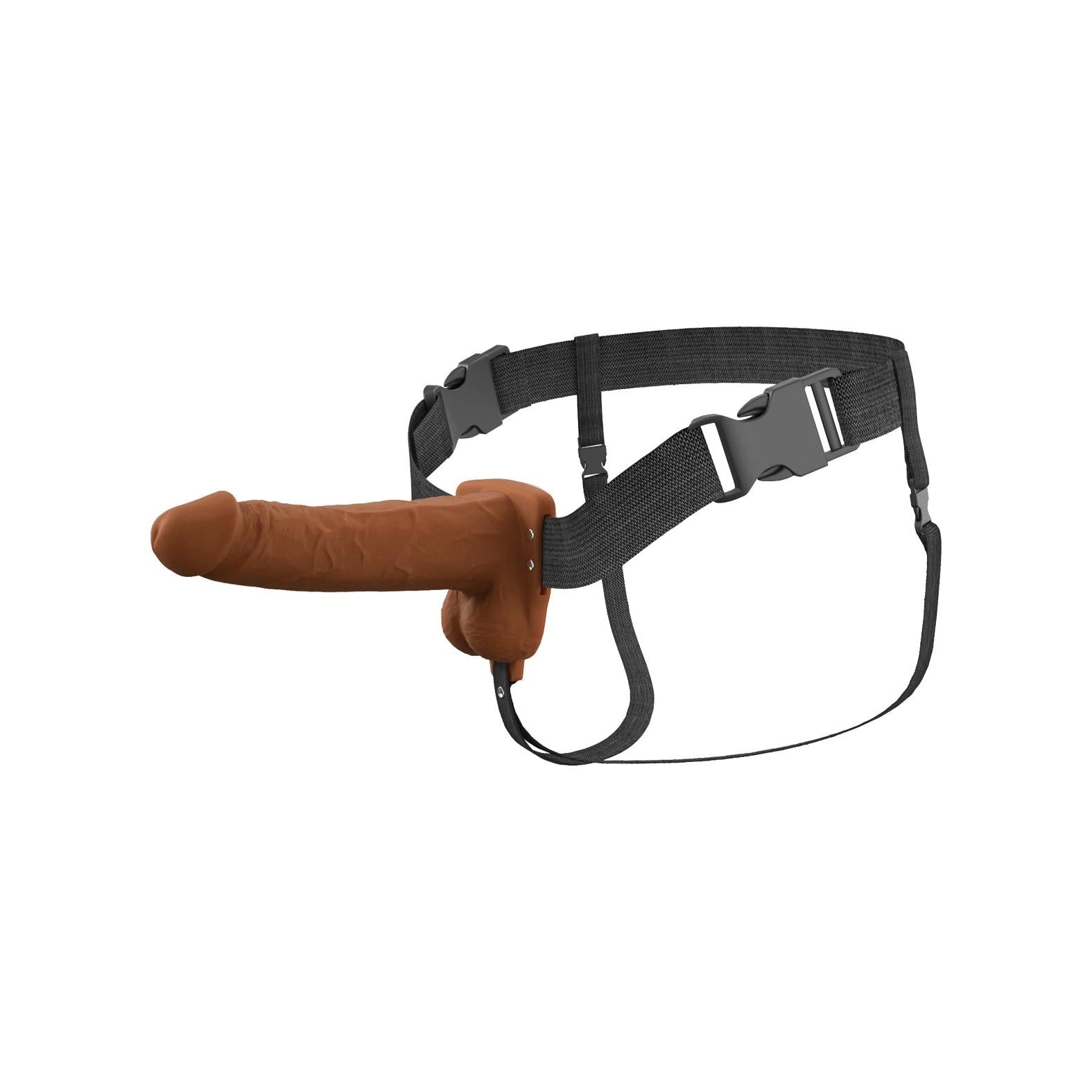 Fantasy X-Tensions Elite 7" Vibrating Hollow Strap-On - Brown