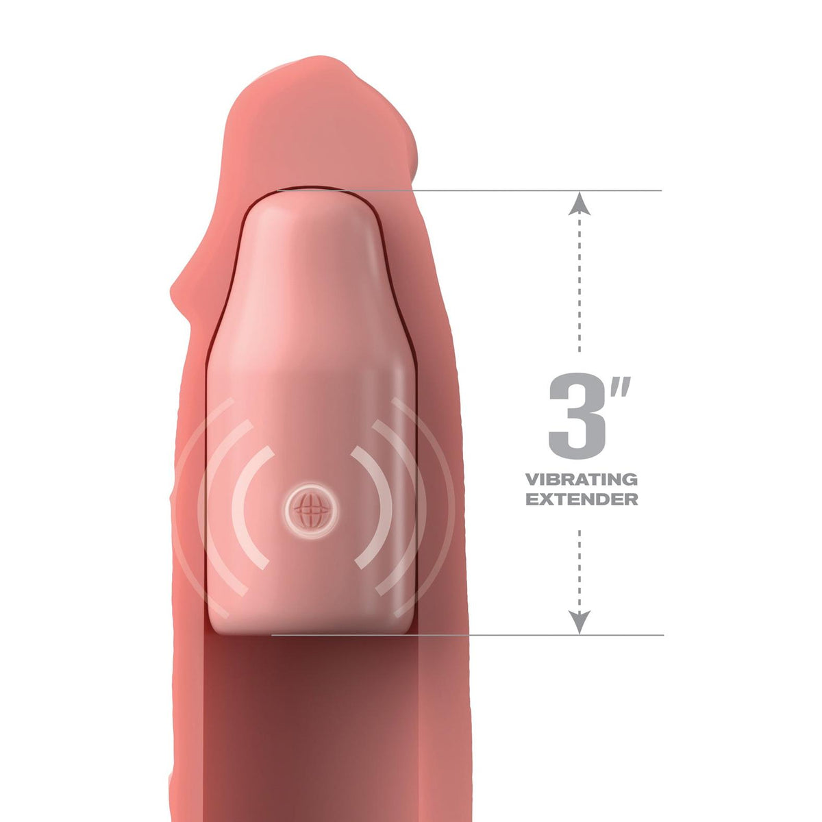 Fantasy X-tensions Elite 9" Sleeve Vibrating 3" Plug w/Remote - Light