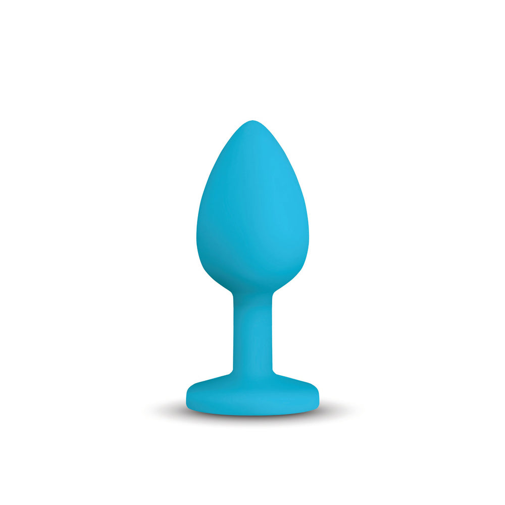 Gemma Clear Iridescent Gem Teal Silicone Plug - M