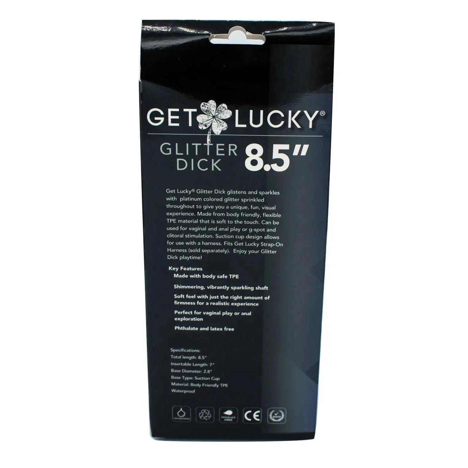 Get Lucky 8.5 Inch Real Skin Glitter Dildo
