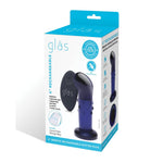 Glas 4 Inch Vibrating Dotted G Spot/P Spot Plug in Blue