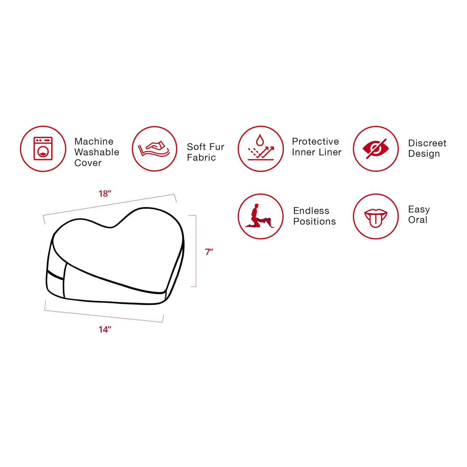 Liberator Heart Wedge Sex Pillow in Black
