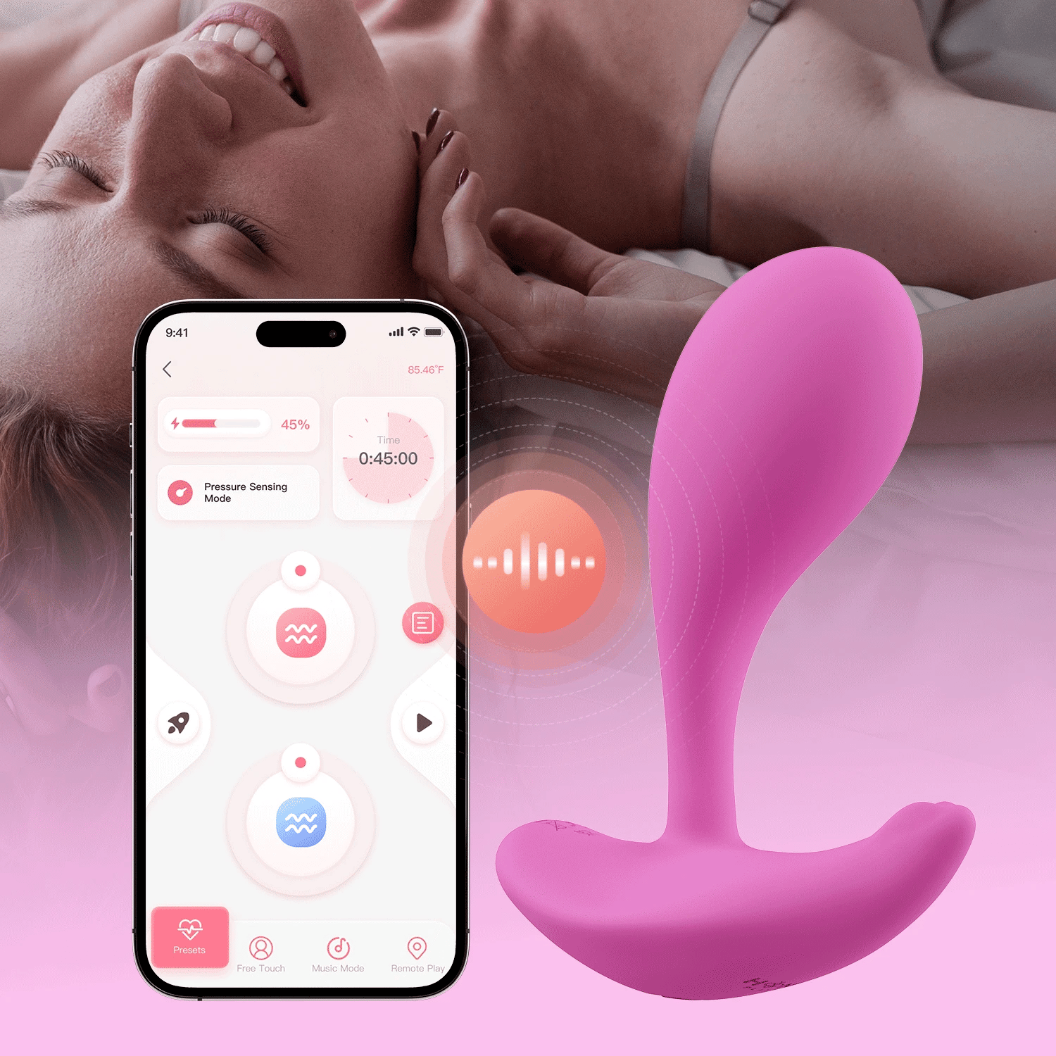 Oly 2 Pressure Sensing App-Enabled Wearable Clit & G Spot Vibrator in Pink