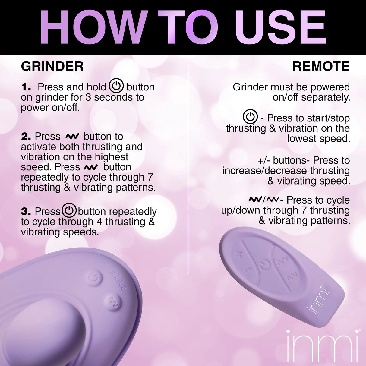 inmi Thrust 'N' Grind Thrusting & Vibrating Silicone Grinder