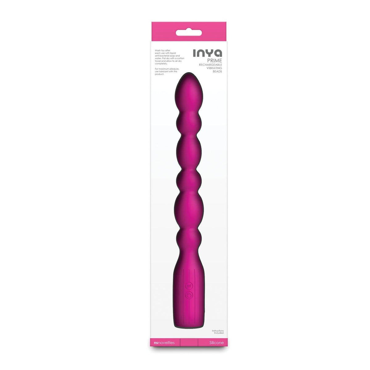 INYA Prime Rechargeable Silicone Vibrating Beads in Pink