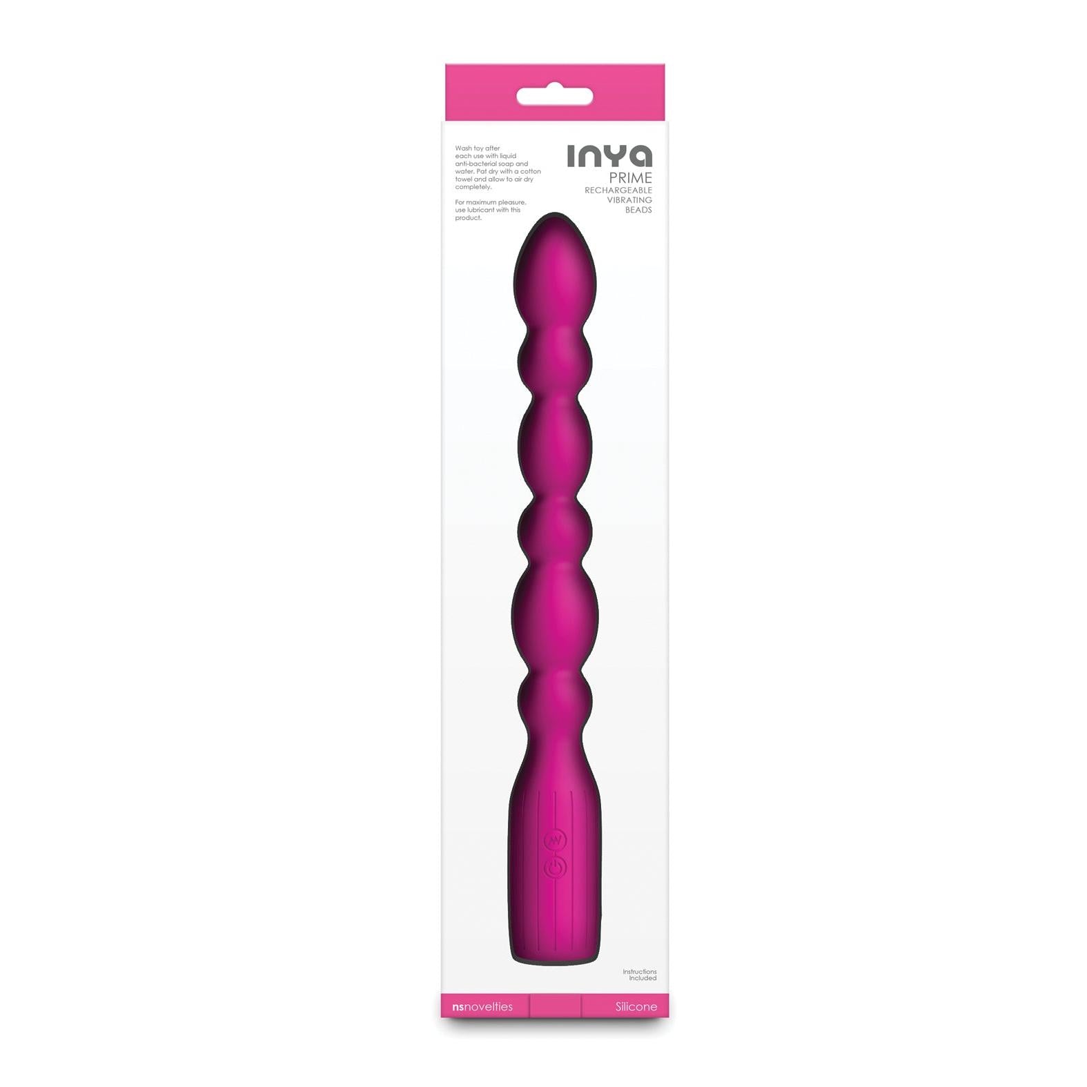 INYA Prime Rechargeable Silicone Vibrating Beads in Pink