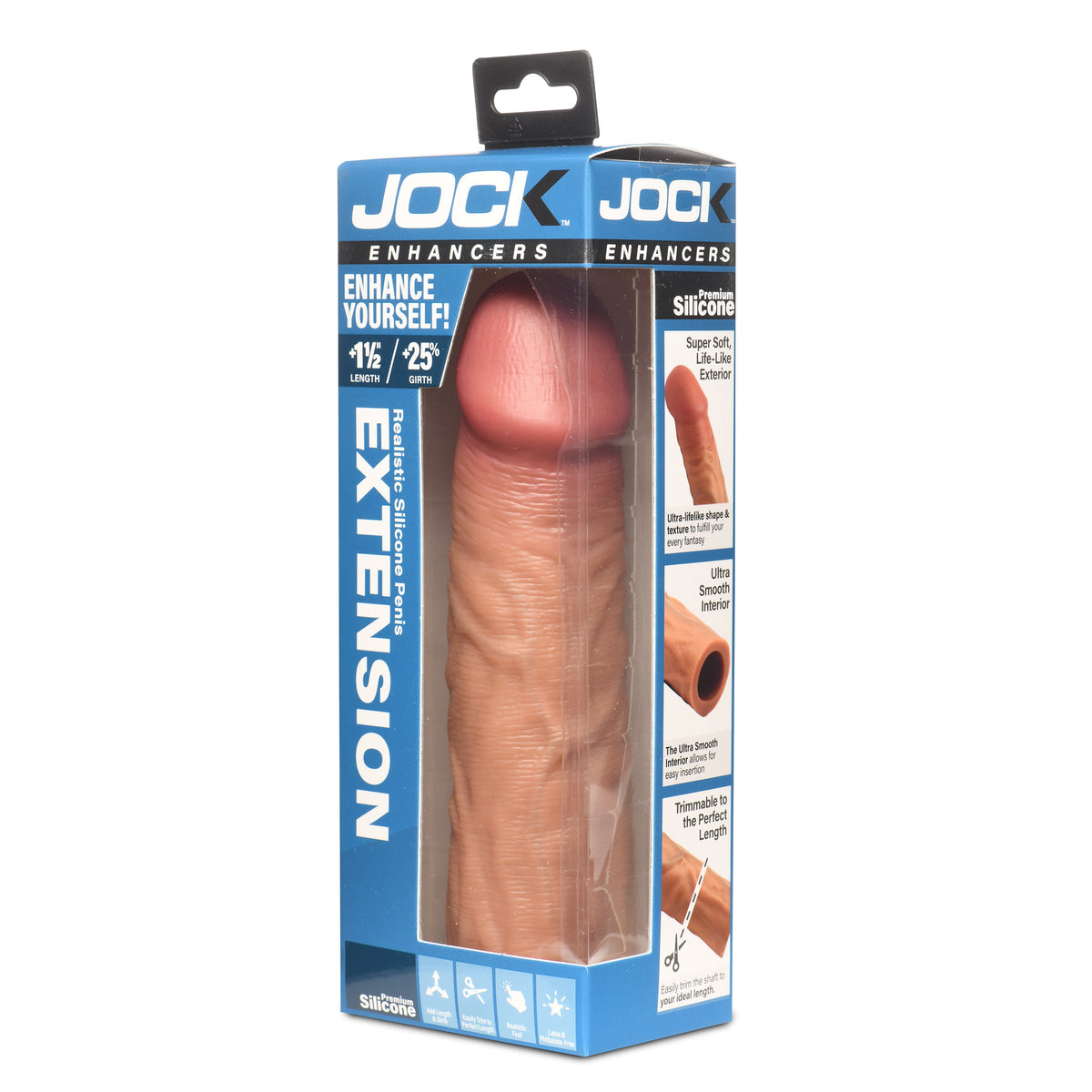 Jock Enhancers 1.5 Inch Silicone Penis Extension Sleeve in Medium