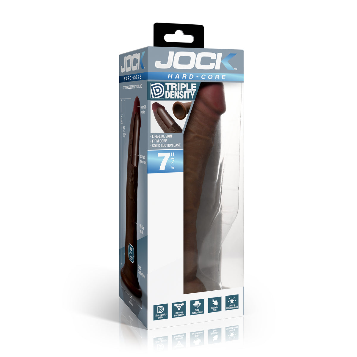 Jock Hard-Core 7 Inch Triple Density Dildo in Dark