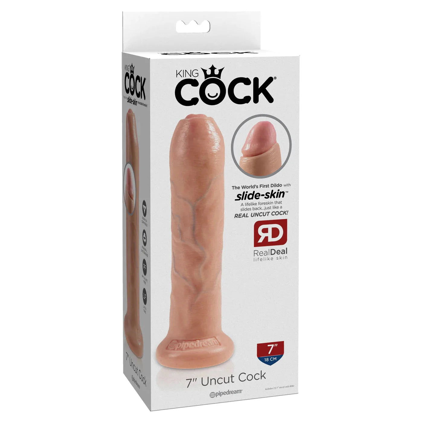 King Cock 7 Inch Uncut Dildo