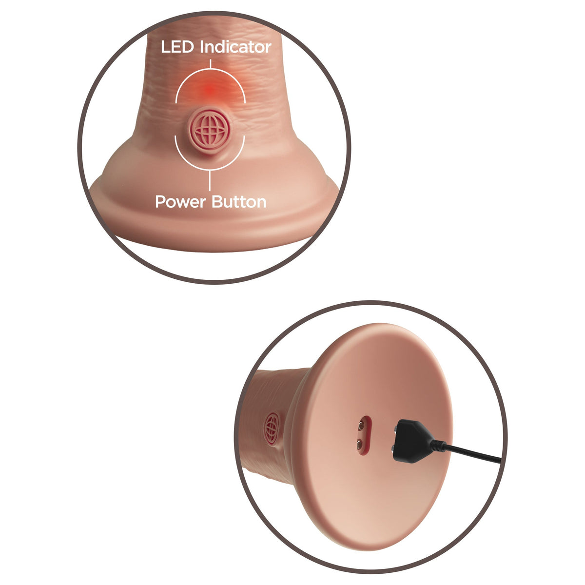 King Cock Elite 6 Inch Dual Density Vibrating Silicone Dildo