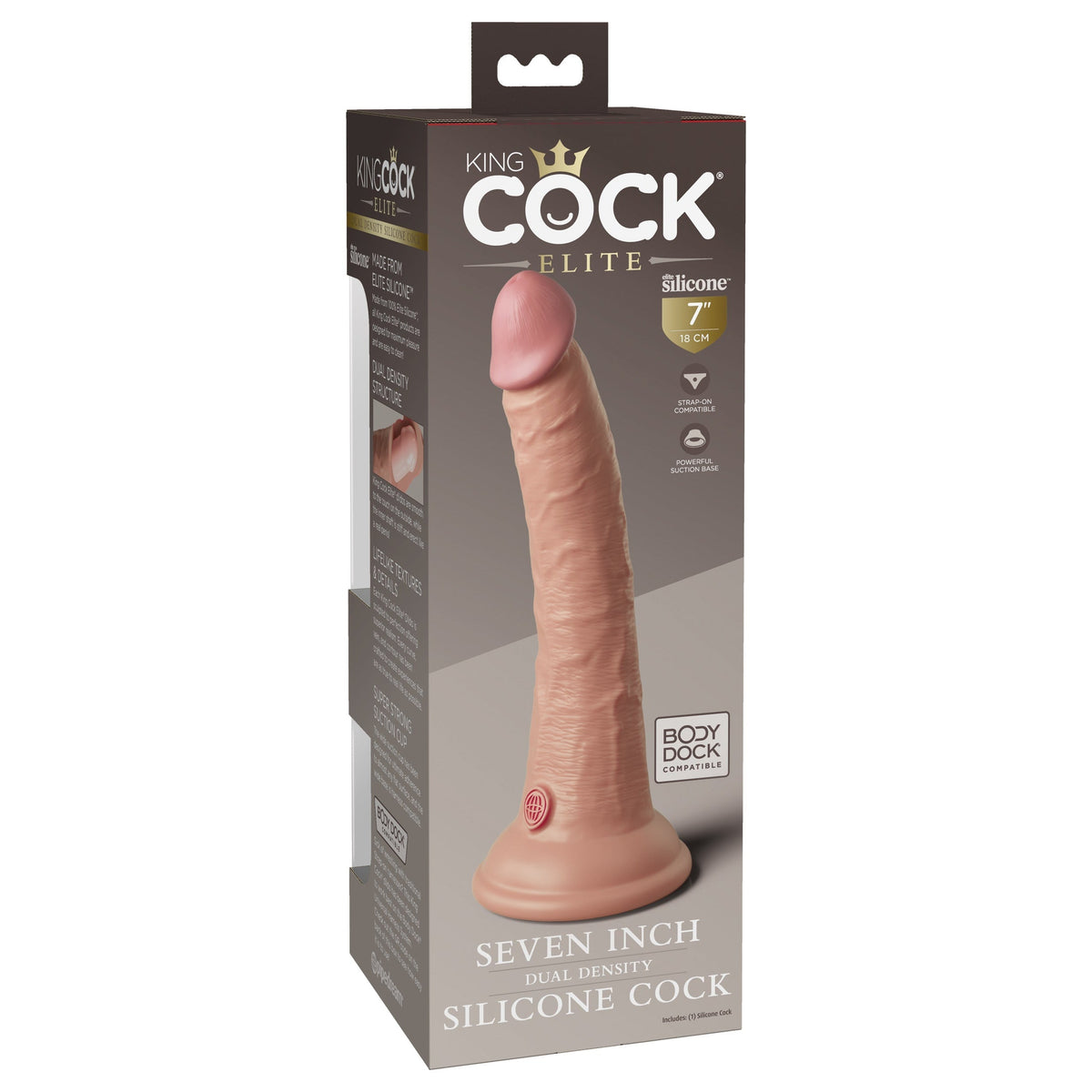 King Cock Elite 7 Inch Dual Density Silicone Dildo