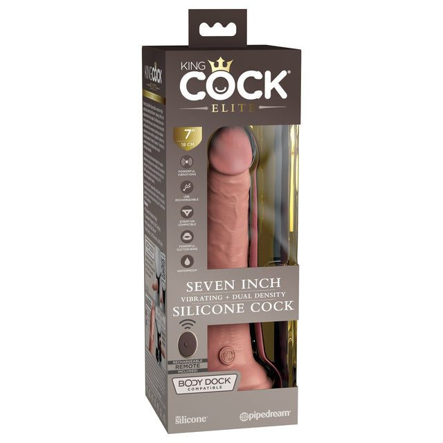 King Cock Elite 7 Inch Dual Density Vibrating Silicone Dildo