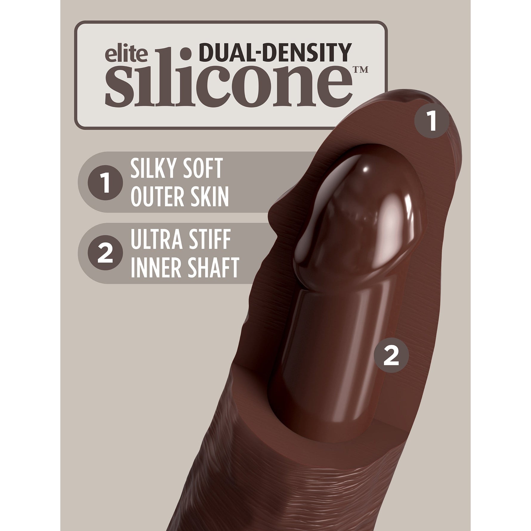 King Cock Elite 9 Inch Dual Density Vibrating Silicone Dildo