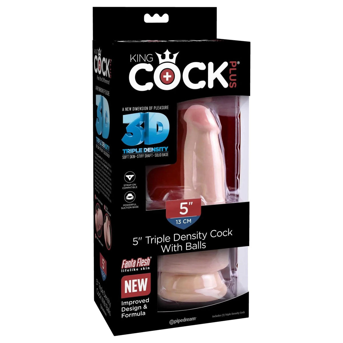 King Cock Plus Triple Density 5 Inch Dildo with Balls