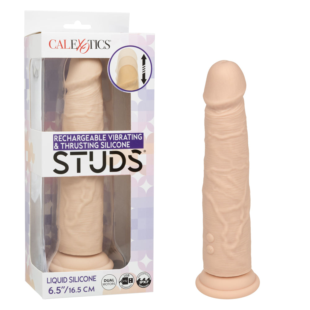 CalExotics Vibrating & Thrusting Silicone Studs in Ivory