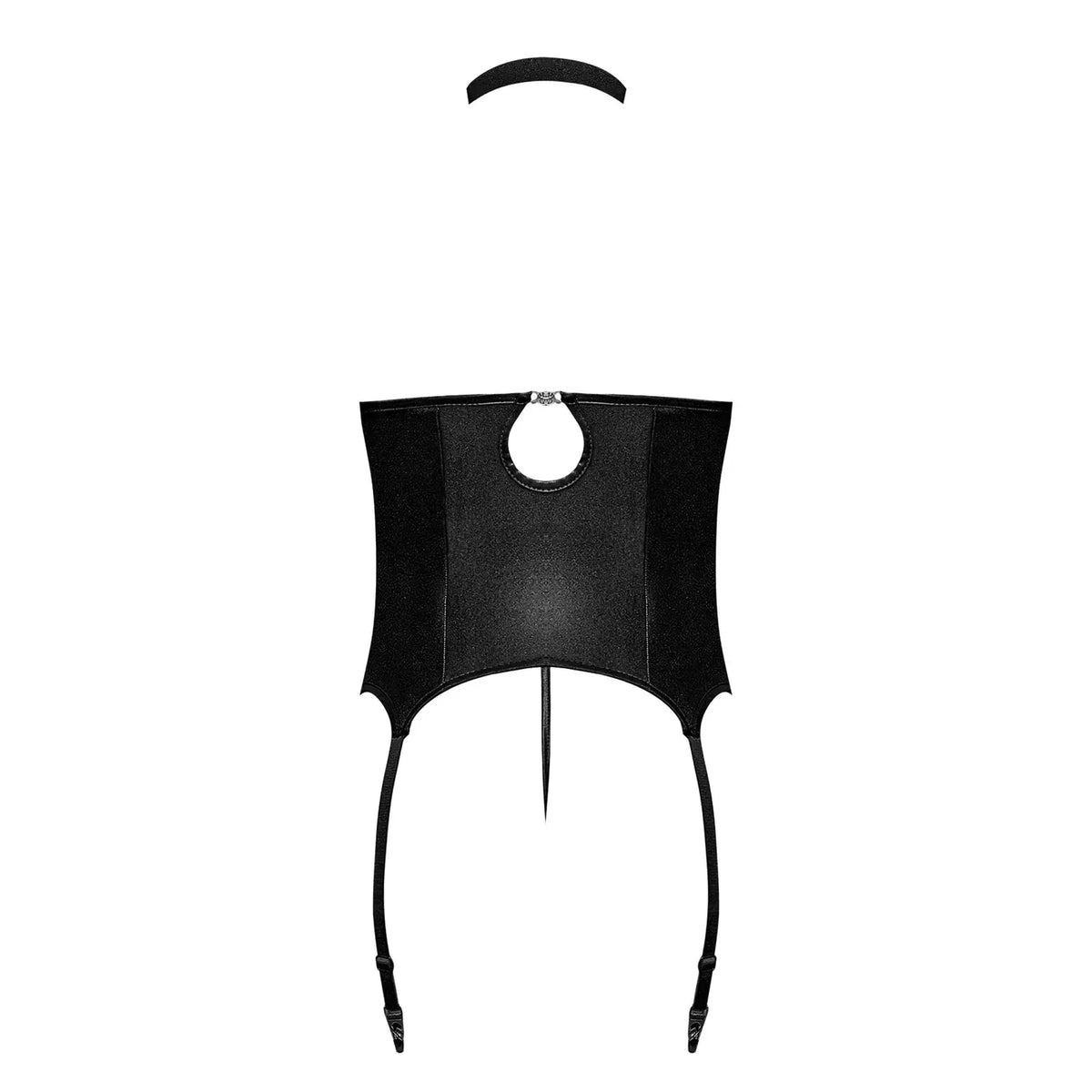Lust Mistress Cupless Corset, Collar, Garters & G-String