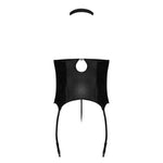 Lust Mistress Cupless Corset, Collar, Garters & G-String