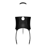 Lust Mistress Cupless Corset, Collar, Garters & G-String