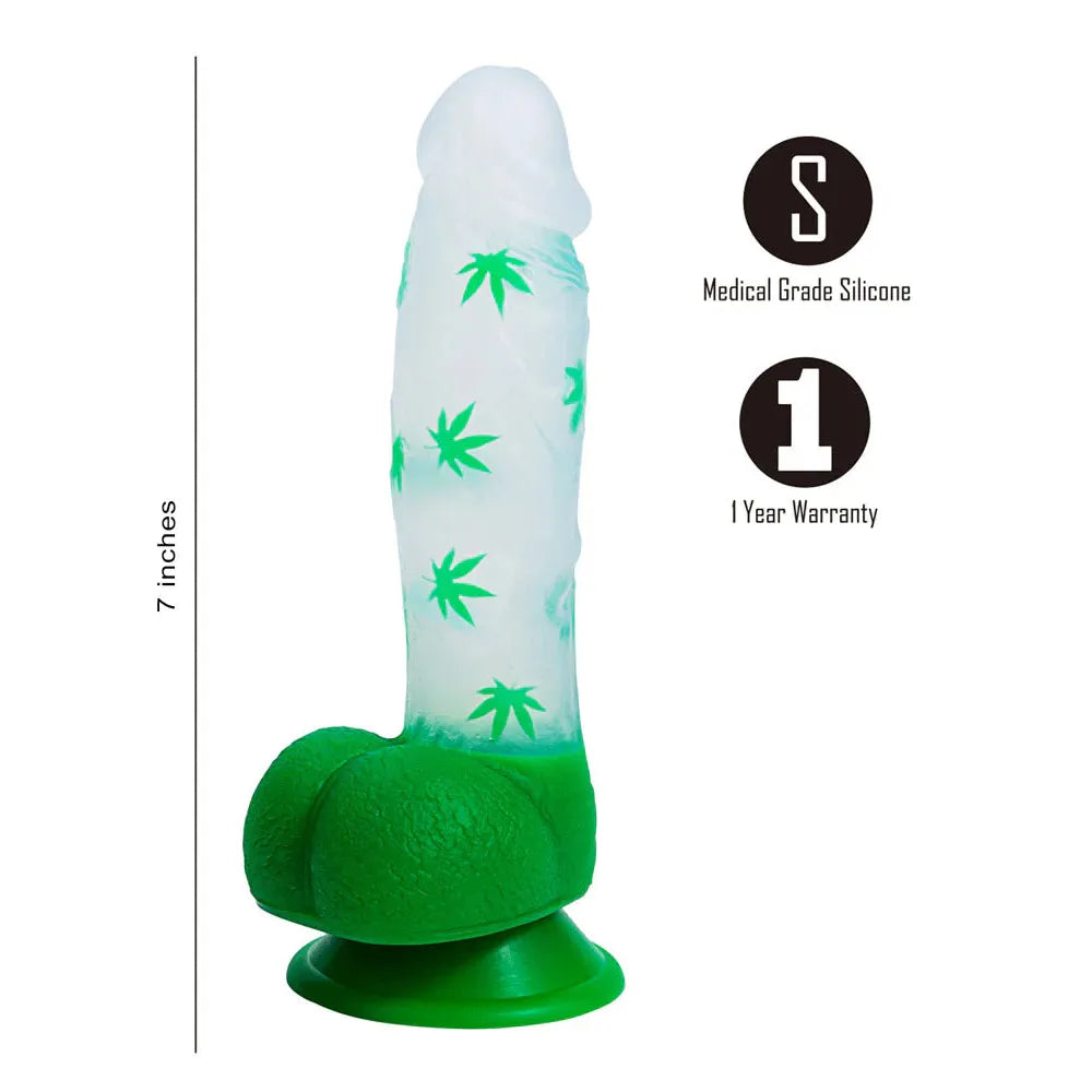 Maia Leif Cannabis Print Suction Cup Dong