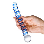 Mr. Swirly 6.5 Inch Glass Curved Dildo