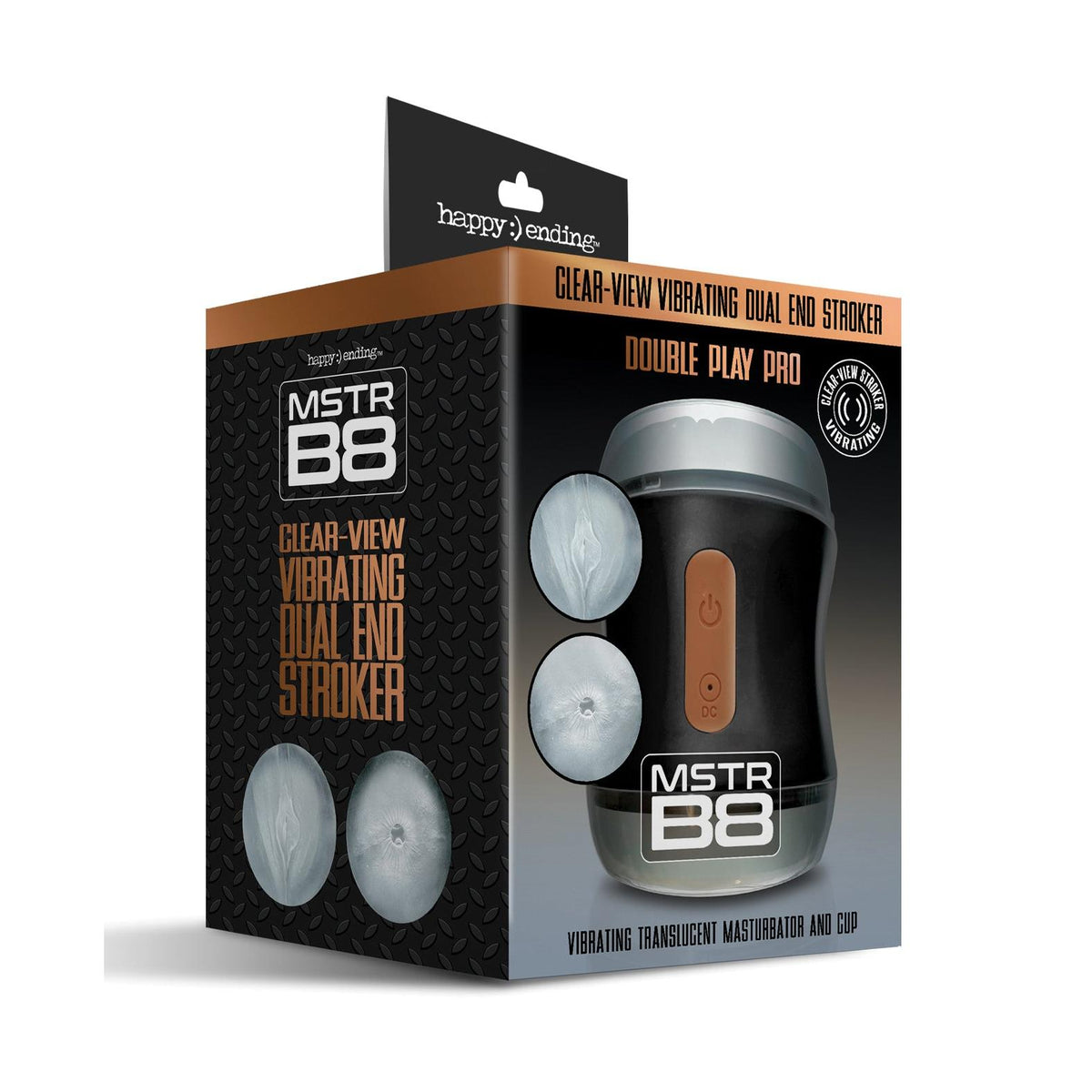 MSTR B8 Clear-View Vibrating Dual End Stroker Double