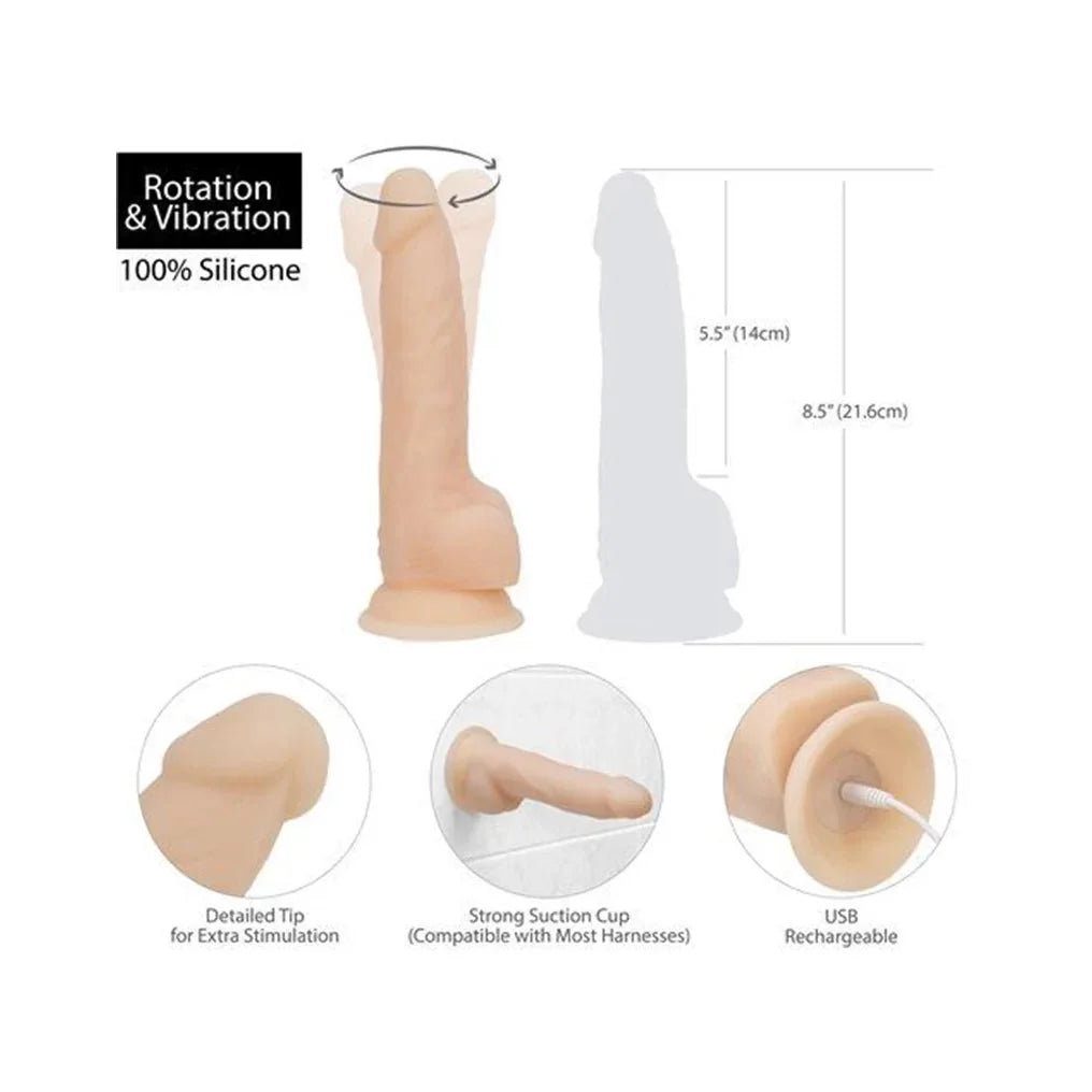 Naked Addiction 8 Inch Rotating & Vibrating Dildo
