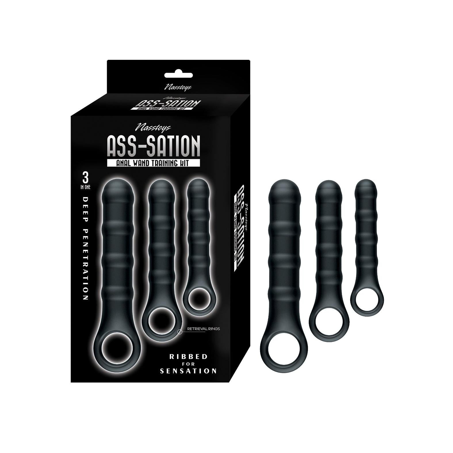 Nasstoys Ass-Sation Anal Wand Training Kit in Black