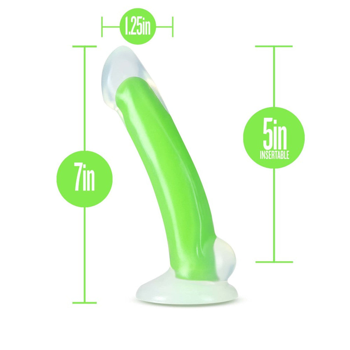 Neo Elite Glow in the Dark Omnia 7 Inch Dual Density Dildo